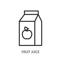 Fruit juice thin line vector icons.