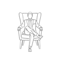 Businessman Sitting on Modern CEO Chair Icon