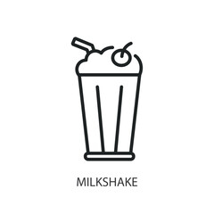Milkshake thin line vector icons.