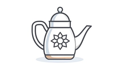 Simple illustration of a tea kettle
