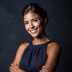 Elegant Professional White Woman Portrait Smile Happy Healthy Tanned Skin