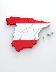 Fototapeta premium 3D map of Spain with flag overlay