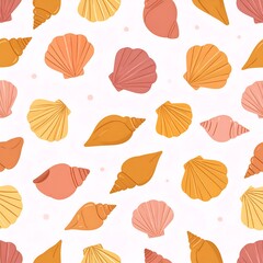 Fototapeta premium Sea Shell Pattern Design.