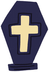 Obraz premium Spooky Coffin Cartoon Halloween Illustration