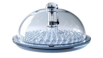 Transparent dome device with spheres