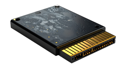 Digital game card, dark, metallic