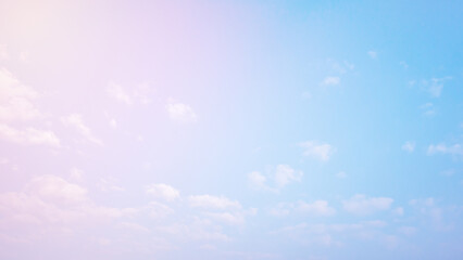 Beautiful clouds and blue sky with pastel color