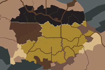 Abstract Map With Earth Tones And map of Black Areas city urban