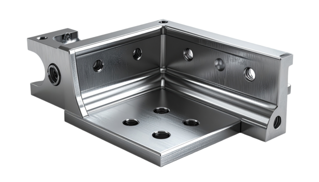 Close-up view of a metallic corner bracket