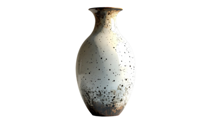 Cream-colored vase with speckled design