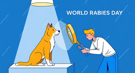 Veterinarian vaccinating dog for world rabies day awareness