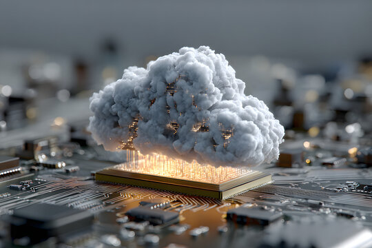 Cloud Networking, Crypto, AI, Firewall Network Security, Artificial Intelligence, Cyber Security, Cloud Managed, Circuit Board, AI Generated Art for Business and Technology - Powered by Adobe