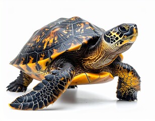 Fototapeta premium Red-Eared Slider Turtle on a White Background