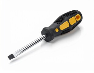 Flathead Screwdriver on a White Background

