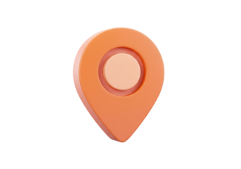 Isolated geolocation pin symbol for maps and navigation to indicate the place or address