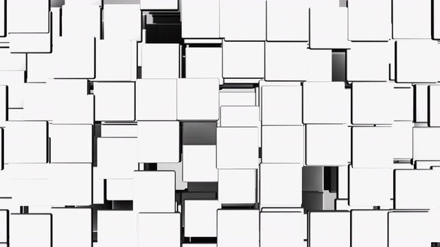 四角形がランダムに動くループアニメーション2　白黒