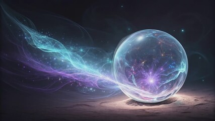 Mystical Orb: A captivating image of a glowing orb, radiating with swirling energy, its vibrant colors and ethereal glow hinting at vast cosmic secrets and the enigmatic essence of space and beyond. - Powered by Adobe