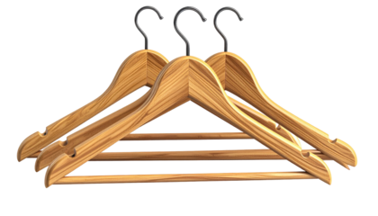 Stack of wooden hangers