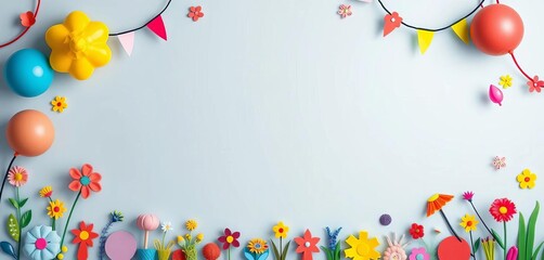 Colorful playful background with whimsical border, space for name and achievement,  design,  playful