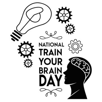 NATIONAL TRAIN YOUR BRAIN DAY vector illustration