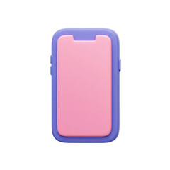 3D Render of a Sleek Pink and Purple Smartphone on a Gradient Background for Tech Advertisement
