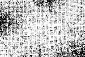 Abstract textured grayscale image of a fabric or canvas.  A blend of black and white dots and lines create a mottled effect, emphasizing the weave