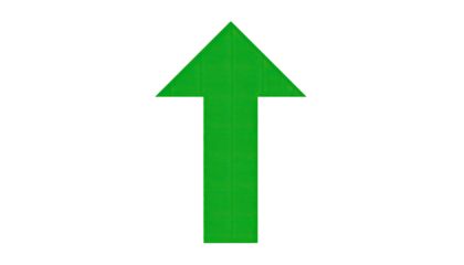 Green upward pointing arrow on black background (1)