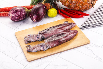 Raw fresh squid for cooking