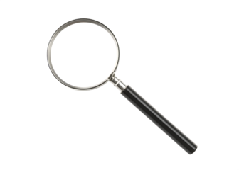 Classic Magnifying Glass with Handle on Background lens magnifier isolated on a transparent background