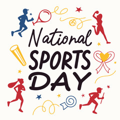 NATIONAL SPORTS DAY vector illustration