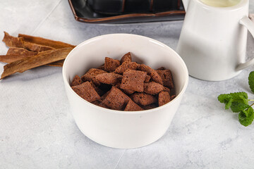 Dry sweet chocolate ceral flakes