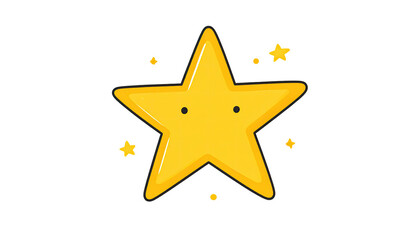 Obraz premium Cute yellow star with small stars