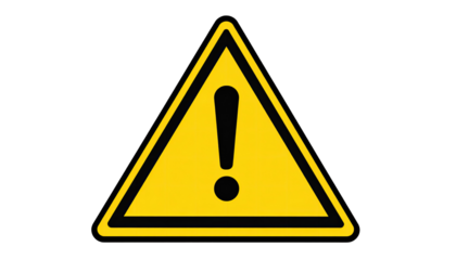 Yellow warning triangle with exclamation mark