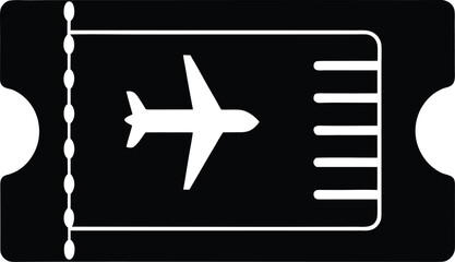 Airline Boarding Pass silhouette vector art illustration