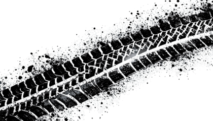 Tire track in soapy water