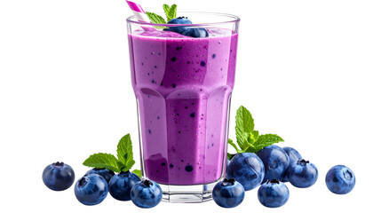 blueberry smoothie isolated on white