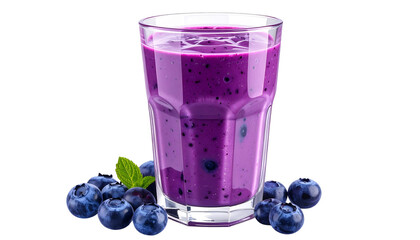 blueberry smoothie isolated on white