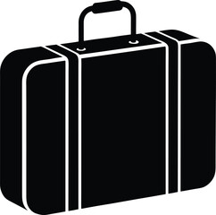 Suitcase silhouette vector art illustration