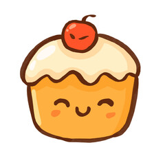 Cartoon cake with cherry on top