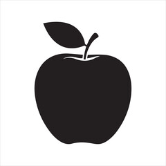  Apple silhouette vector on white background