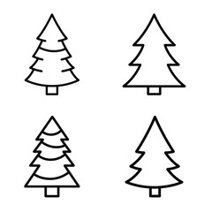 Obraz premium Christmas tree icons – Black and White Christmas Holiday Vector icon set