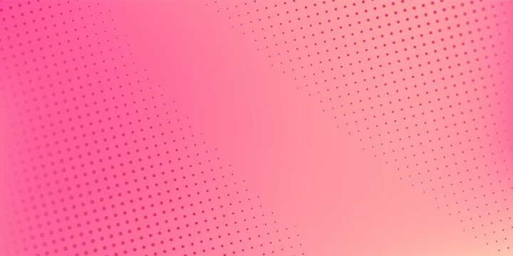 Pink orange polka dots gradient halftone background. Pop art cartoon modern simple art