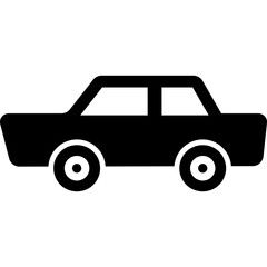 Car Icon Silhouette front view, vector illustration isolated on white background