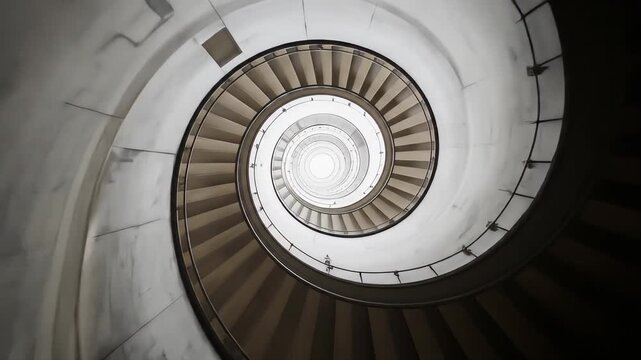 Architectural marvel featuring a captivating circular staircase design