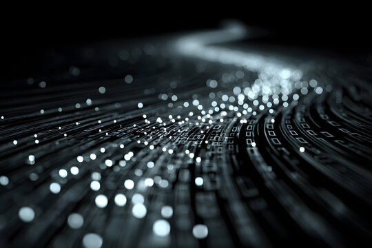 digital data stream background with binary code the flow information of cyber security technology