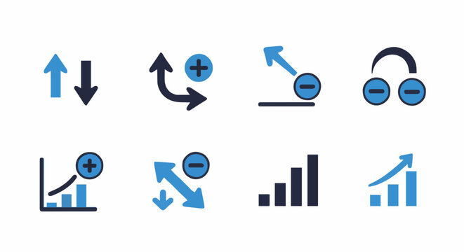 Icon set increase and decrease