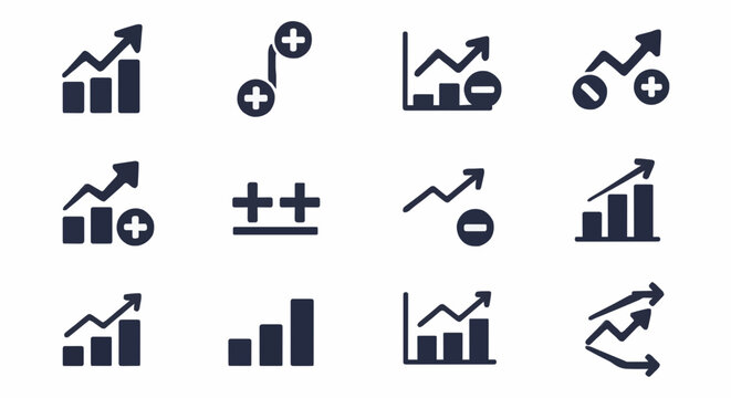 Icon set increase and decrease