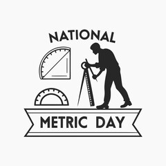 Naklejka premium NATIONAL METRIC DAY vector illustration design