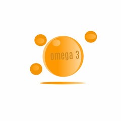 Omega 3 orange speech bubble