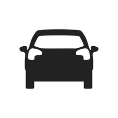 Obraz premium Car Icon Silhouette front view, vector illustration isolated on white background